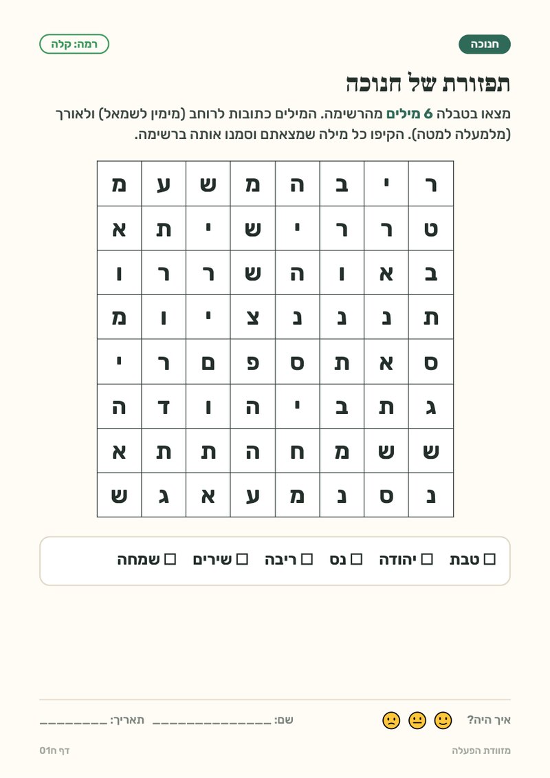 תפזורת של חנוכה