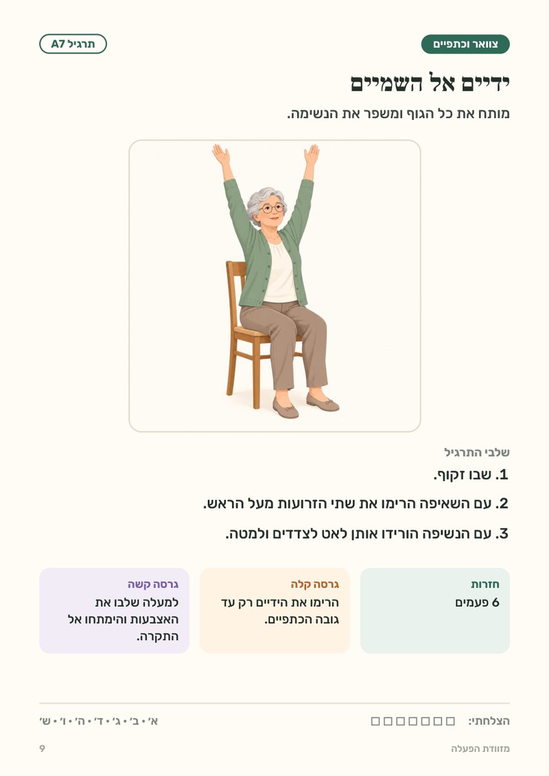 תרגיל על כיסא